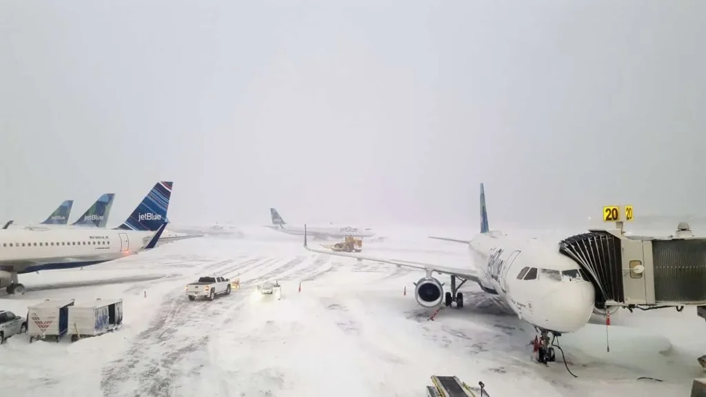 Nearly 3,000 flights have been canceled, and over 110,000 businesses and homes are without power following a significant cold blast hitting the United States