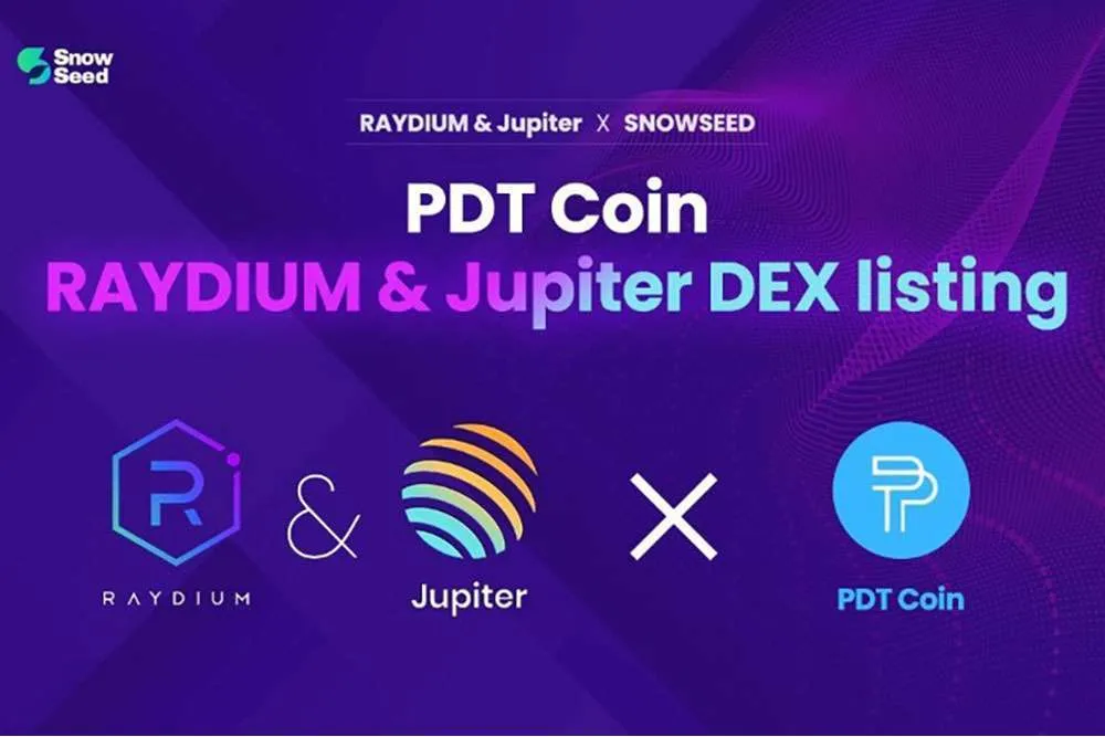 The PDT Coin from Snowseed Platform is now available for trading on the top decentralized exchanges, Jupiter and Radium, both operating on the Solana blockchain